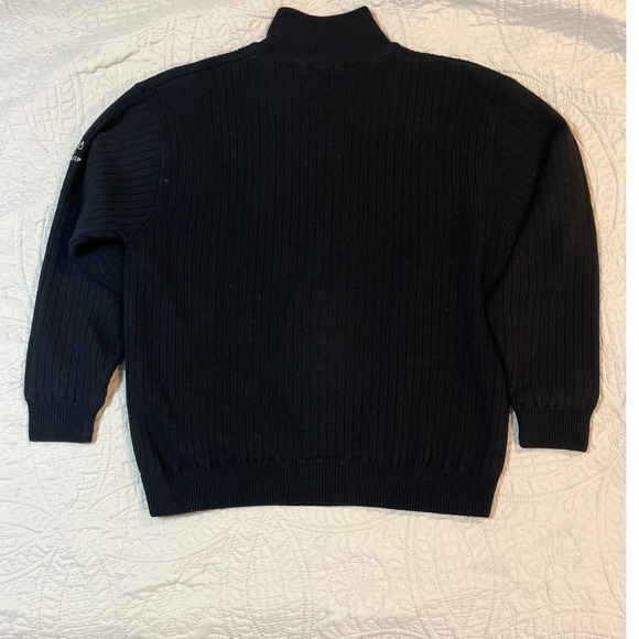 ProQuip Lambswool Lined 1/4 Zip Sweater Jacket Large Golf Windproof Wide Ribbed - Picture 4 of 8